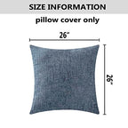 Home Brilliant Euro Sham Covers Super Soft Striped Plush Chenille Velvet Cushion Cover for Bench, 26 x 26 inch (66cm), Set of 2, Jeans Blue - color: Jeans Blue, size: 26" x 26" (Pack of 2)