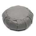 Myga Zafu Yoga Meditation Cushion with Washable Cover - Floor Cushion Pillow with Natural Buckwheat Filling - Soft Round Cotton Design for Meditating or Pranayama Exercises - color: Grey