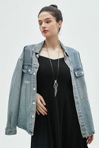 Leather Necklace for Women Long Boho Pendant Hippie Choker Necklace Bohemian Layered Leather Rope Wooden Jewelry Gifts - style: Chunky Circle Necklace