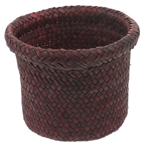 1Pc Seaweed Woven Plant Holder Natural Seagrass Pot Container for Indoor Plants Handcrafted Design Versatile Basket for Home Decor