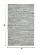 SAFAVIEH Cape Cod Collection Accent Rug - 4' x 6', Natural & Blue, Handmade Flat Weave Coastal Braided Jute, Ideal for High Traffic Areas in Entryway, Living Room, Bedroom (CAP350A)