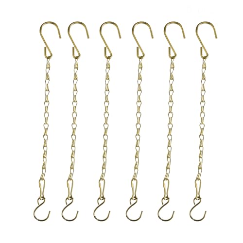Chain for Hanging Plants,11 Inch Gold Hanging Chain, Small Basket Chain Kits with Hooks for Bird Feeder Planter Porch Wind Chime (Gold, 11 Inch-6PCS) - color: Gold, size: 11 Inch-6PCS