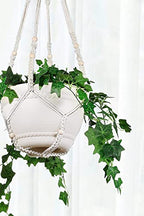 43 Inches Macrame Planter Hanger Large for 12 inch Pot + Swag Hook (Extra Long & Big) | Large Hanging Planter for Indoor Plants | No Tassel, Cotton Rope, NO Pot/Plant Included (Beige)(XL) - color: Beige