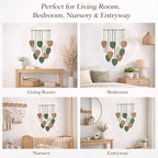 TUDRUKU Macrame Wall Hanging, Green Leaf Boho Wall Decor, 15.7 x 36 in - color: Green