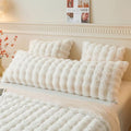 LIFEREVO Fluffy Faux Rabbit Fur Body Pillow Cover, Luxury Ivory Bubble Shaggy Plush Bed Body Pillowcase with Zipper Closure, Long 20"x54" Fuzzy Furry Pillow Case for Adults Kids Girls Teens, Beige - color: Beige