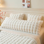 LIFEREVO Fluffy Faux Rabbit Fur Body Pillow Cover, Luxury Ivory Bubble Shaggy Plush Bed Body Pillowcase with Zipper Closure, Long 20"x54" Fuzzy Furry Pillow Case for Adults Kids Girls Teens, Beige - color: Beige
