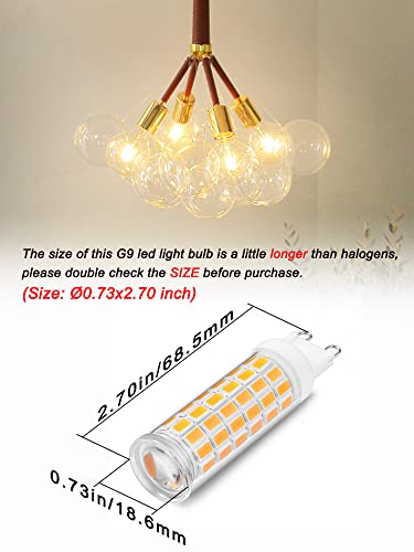 Ziomitus G9 Led Bulbs 75W 80W 100W T4 Clear Halogen Equivalent,1000 lm,3000K Soft Warm White,AC120V G9 8W Bi-pin LED Corn Light Bulb for Chandelier Pendant Wall Ceiling Floor Ligting,Non-flicker,5Pack - color: Warm White, size: 8 Watts