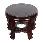 DOITOOL Large Plant Stool Wood Planter Stand Round Wooden Fish Tank Stand Oriental Style Indoor Plant Stand Wooden Display Base