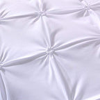 Feelyou Queen Duvet Cover Set Pinch Pleated Bedding Sets Pintuck Tufted Microfiber Polyester Luxury Comforter Cover with 2 Pillow Shams White, Solid Geometric Pattern 3 Pieces - color: White, size: Queen
