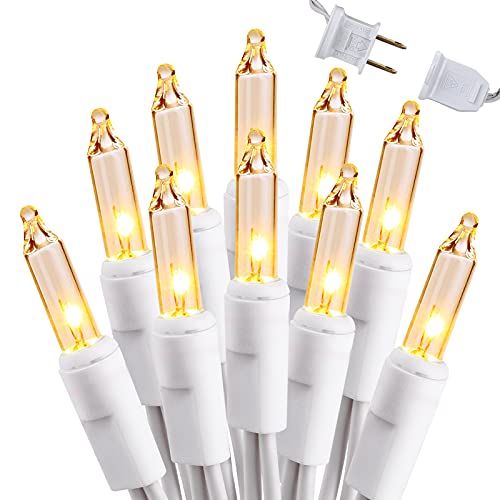 Brizled Clear Christmas Lights, 300 Count 69.6ft Incandescent White Lights String, Connectable 120V UL Certified Indoor/Outdoor White Light on White Wire for Room, Birthday, Wedding, Party, Warm White - color: Warm White