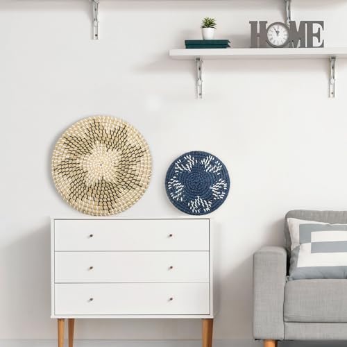Xuhal 8 Pcs Boho Wall Basket Decor Decorative Bulrush Woven Basket Wall Decor Rustic Farmhouse Hanging Baskets for Kitchen Rustic Home Summer Decorations - style: Modern