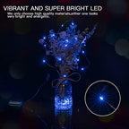 Brightown 12 Pack Led Fairy Lights Battery Operated String Lights Waterproof Silver Wire 7 Feet 20 Led Firefly Starry Moon Lights for DIY Wedding Party Bedroom Patio Christmas (12 Pack, Blue) - color: Blue, size: 12 Pack