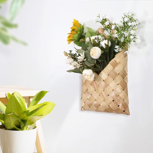 Woven Wall Hanging Basket, Hanging Wall Storage Belly Basket for Flowers & Essentials - Woven Wall Decorative Flower Basket (1)