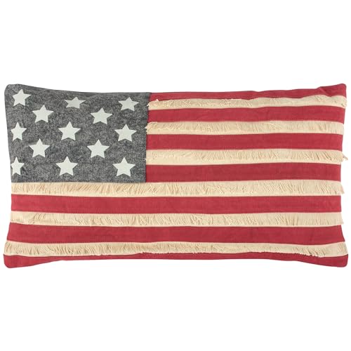 Primitives by Kathy 30505 Patriotic Throw Pillow, 19 x 10-Inch, American Flag
