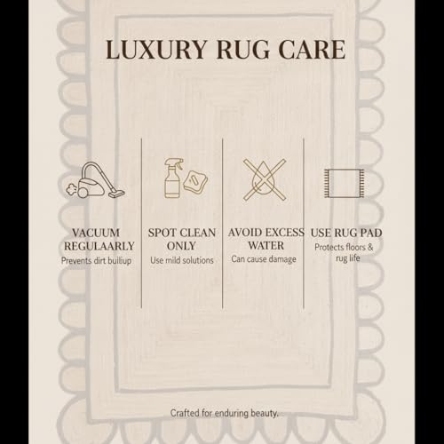 Braided Scalloped Jute Rug Natural with Black Trim, Handmade Farmhouse Boho Area Rug for Entryway, Kitchen, Hallway, Living Room, Bedroom, Rustic Woven Floor Rug - (Black- 3X5 ft) - size: 3' x 5' (Rectangular)