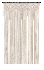 Boho Curtains for Bedroom Macrame for Windows Living Room Boho Decor Large Macrame Wall Hanging Beaded Curtain for Doorway Closet Curtains Wedding Backdrop, 1 Panel 52''W x 72''L