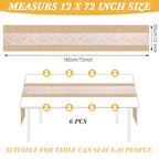 Xinnun 6 Pack Burlap Table Runner with Warm LED Lights,Rustic Lace Wedding Table Decor,Boho Farmhouse Jute Runner for Reception Bridal Shower Party(Modern,12x70 Inches) - size: 12x70 Inches, style: Classic