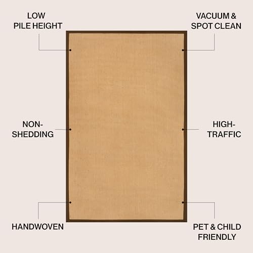 JONATHAN Y Border Jute Indoor Area Rug Natural/Brown 3X5 ft, Camden Farmhouse Cottage for Living Room, Bedroom, Kitchen, Office, Easy-Cleaning, High Traffic, Pet-Friendly, Non-Shedding KTN100B-3 - color: Natural/Brown, size: 3' x 5' (Rectangular)