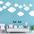 Ayfjovs 10 PCS 3D Cloud Decorations - White Hanging Clouds for Ceiling, Party Decorations, Ornaments, Wedding, Nursery, Children Room, Baby Baptism Party - style: 3D Style-10pcs