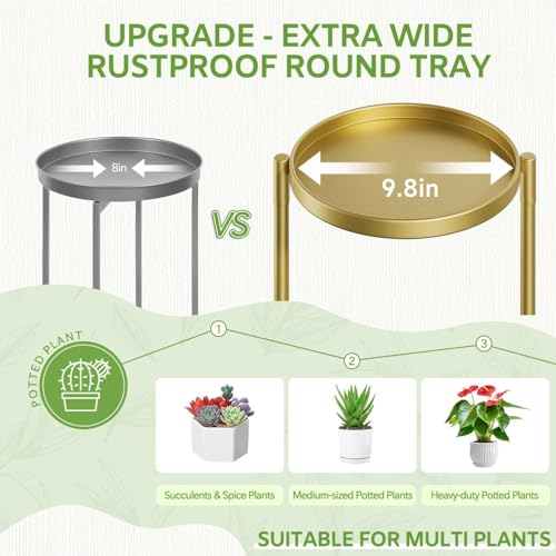 iDavosic.ly 6 Tier Large Plant Stand Indoor, 10 Inch Wide Tall Corner Metal Plant Stands Outdoor for Multiple Plants, Folding Tiered Flower Display Holder Rack Shelf, Gold - color: Gold, size: 6 Tiers