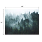 YISURE Misty Forest Tapestry, Foggy Tree Wall Hanging Tapestries Nature Pine Woodland Wall Art for Bedroom Living Room, 108''W x 80’'L - size: 80"L x 108"W