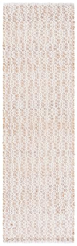 SAFAVIEH Natural Fiber Collection Area Rug - 2'3" x 8' Runner, Natural & Pink, Handmade Jute & Wool, Ideal for Living Room, Hallway, Foyer, Entryway, Bedroom (NFB225U) - color: Natural/Pink, size: 2'3" x 8' (Runner)