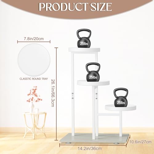 iDavosic.ly 3 Tier Plant Stand Indoor, Tiered Corner Flower Holder Shelf Outdoor, Metal Tall Orchid Display Rack for Patio Porch Garden Balcony Office Living Room, Space Saving, White - color: White, size: 3 Tiers