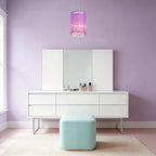 LaLuLa Purple Plug-in Hanging Lamp- Easy Install Crystal Pendant Light for Girls Bedroom, Nursery, Playhouse, Vanity, Closet, Bathroom - color: Purple, size: 5.9"