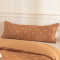JELLYMONI Pillowcases Body Size Rust 1 Pack Boho Plaid Bed Pillow Covers 20x54in Polyester Envelope Pillow Shams Tufted Bohemian Jacquard Knit Textured (Pillows are not Included) - color: 03 - Rust - Grid, size: 54" x 20" (Pack of 1)