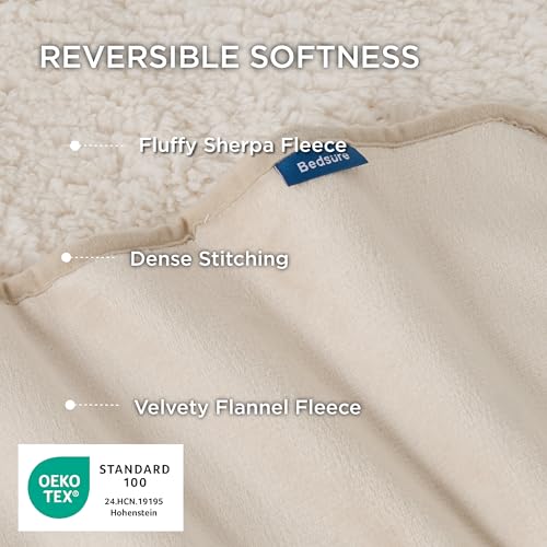 Bedsure Cat Blanket for Indoor Cats - Waterproof Calming Cat Blankets for Kitten, Sherpa Fleece Pet Blanket, Soft Plush Reversible Throw Furniture Protector, 35"x25", Cream - color: Cream, size: S(25x35")