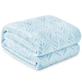 Exclusivo Mezcla Fleece Throw Blanket for Couch, Super Soft and Cozy Blankets All Season Use, Leaves Pattern, Plush Fuzzy Lightweight, Ice Blue, 50x60 Inch - color: Ice Blue, size: Throw(50"x60")