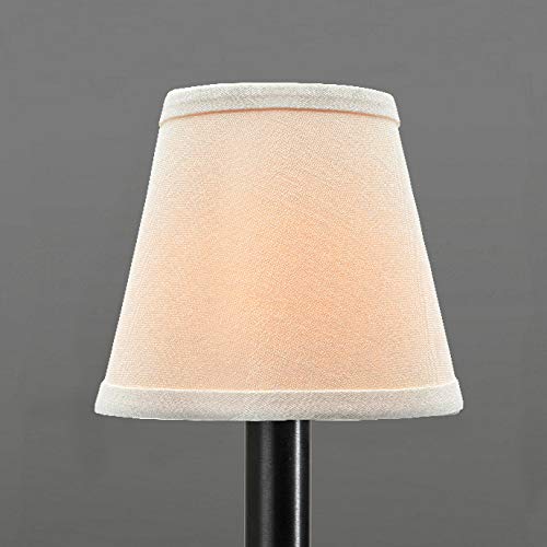 Small Lamp Shade Set of 6 Chandelier Shades 3" X 6" X 5" White Linen Lampshade Clip-On Bulb - color: White