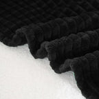 Puncuntex Flannel Fleece Throw Blanket Black 50"×60",Super Soft Plush Cozy Blanket with Square Grid Design Luxury for Couch Sofa Chair - color: Black, size: 50"×60"