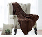 50x60 Throw Blankets, Ultra Soft Hypoallergenic Fleece Fall Throw Blanket for Livingroom, Couch, Chair, Bed, Brown - color: Chestnut Brown