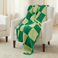 Wicked Elphaba Paul Tazewell Checkered Bedding Soft Cozy Feather Knit Intarsia Throw Blanket, 50 in x 60 in, (Officially Licensed Product) By Franco Collectibles - color: Wicked - Elphaba Checkered, size: 50 in x 60 in