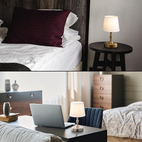 O’Bright Seraph mini – Cordless LED Table Lamp with Dimmer, Built-in Rechargeable Battery, 3-Level Brightness, Patio Table Lamp, Bedside Night Lamp, Ambient Light for Restaurant, Brushed Nickel - color: Brushed Nickel