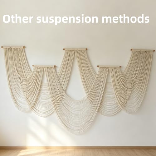 Large Macrame Wall Hanging Macrame Wall Decor Tapestry For Headboard Bedroom Livingroom Boho Fiber Home Art (White-F) - color: White-F