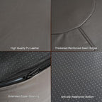 Unstuffed Ottoman Pouf Cover 20 X 15 Inch, Round Pu Leather Foot Stool, Floor Bean Bag(No Filler), Foot Rest with Storage for Living Room/Bedroom/Office, Gray - color: Grey