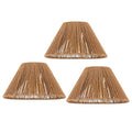 3x Boho Rattan Pendant Lamp Replacement Shade Ceiling Fan Light Bulb Covers Light Shades for Hanging Light Fixtures Shades Only Farmhouse Wicker Woven Lampshade, Ø9.85" x H5.5" - size: Ø9.85"（25cm）