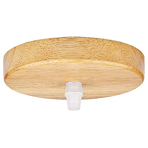 Arturesthome 7" Wood Ceiling Canopy Light Kit Rewind Single Hole with Hardware, Ceiling Plate for Pendant Lighting Chandelier, Screw Fixing on Both Sides - color: Wood, size: 7.08 Inch
