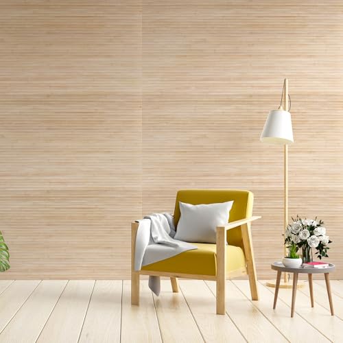 Art3d 48 x 96 Inch Natural Bamboo Wall Panel for Interior Wall Decor, Flexible Pole Wrap Wainscoting Wall Cladding Paneling for Living Room, Bedroom, Office, Kitchen Island, 2-Pack, Light-carbonized - color: Light-carbonized, size: 2-48" x 96"