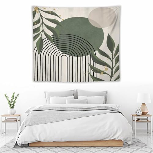 Boho Leaf Tapestry,Mid Century Abstract Leaves Tropical Palm Botanical Modern Minimalist Wall Hanging Neutral Home Decor Art for Living Room Bedroom Dorm 40"x30" - color: Boho Leaf-19, size: W40xL30in