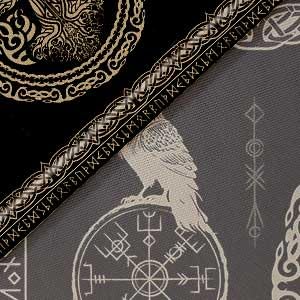 Hajmsug Vikings Tapestry,Black and White Tree Bird of Wisdom Celtic Rune Ancient Rune Totem Norse Mythology Medieval Viking Wall Art,Aesthetic Mythology Tapestry for Bedroom Living Room,80X60 Inch. - color: Black, size: 60"L x 80"W