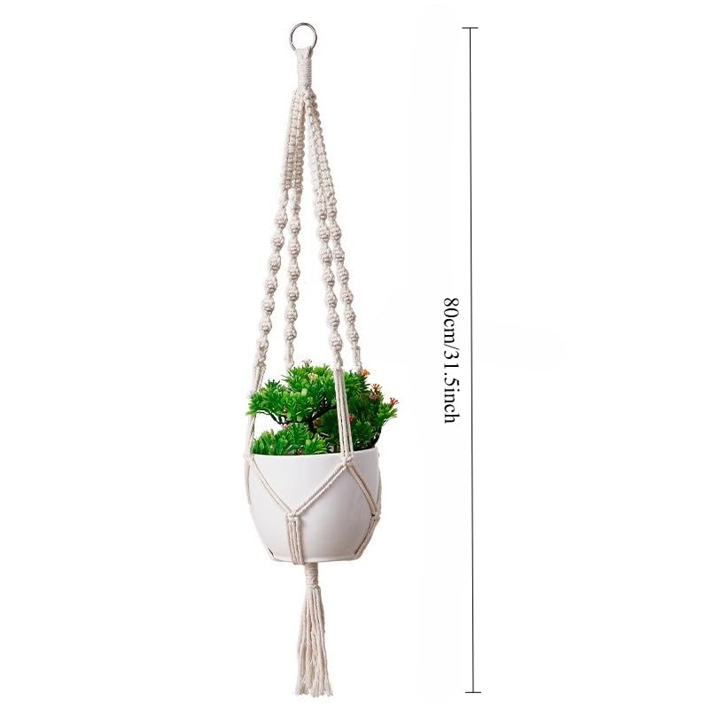 Macrame Plant Hanger Indoor Hanging Planter Basket, Decorative Flower Pot Holder, for Indoor Outdoor Boho Home Decor - color: White, size: Style1