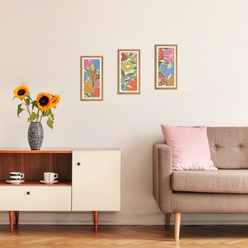 TOARTi 3Pcs Wooden Floral Wall Decor Boho Flower Wall Art Bohemian Flower Hanging Sign Minimalist Hibiscus Flowers Decor Tropical Floral Wall Decoration for Bedroom Living Room - color: Hibiscus Flowers Wooden Wall Art, size: 8"L x 16"W