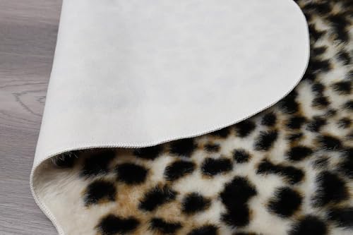 Huichenxing2021FURSTORE Leopard Rug Cheetah Print Rugs for Living Room Bedroom Faux Animal Print Area Rug Cowhide Skin Mat 6.2x8.2ft - color: Multi Leopard 98"l X 74" W