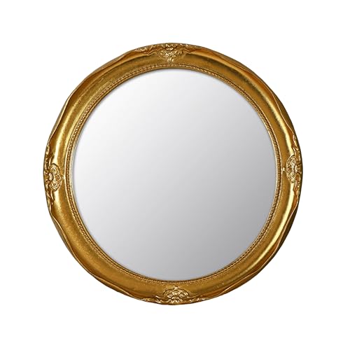 Funerom Vintage Decorative Wall Mirror Hanging Mirror Round (Gold, 12.2 inch) - color: Gold 12.2 Inch