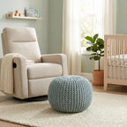 BIRDROCK HOME Round Pouf Ottoman Foot Rest - 18.5”x18.5”x15” Boho Compact Comfortable Soft Cotton Braided Foot Stool with Bean Bag Filling for Living Room, Bedroom, or Nursery (Sage Green) - color: Sage Green