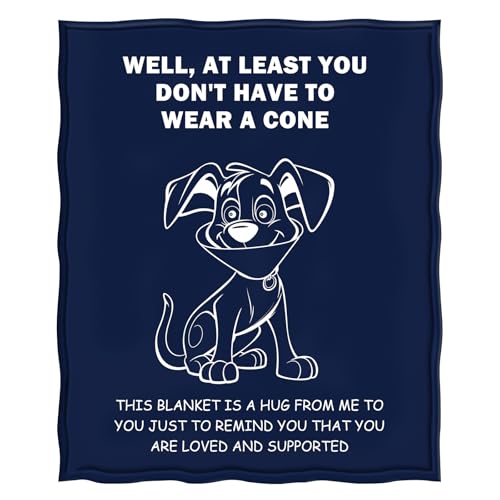 Levens Get Well Gifts for Men Women After Surgery, Sympathy Gift for Surgery Recovery Feel Better Get Well Blanket Cancer Care Gifts for Women, 50"x60" at Least You Don't Have to Wear a Cone Blankets - color: Get Well Gifts Blue, size: 50"x60"