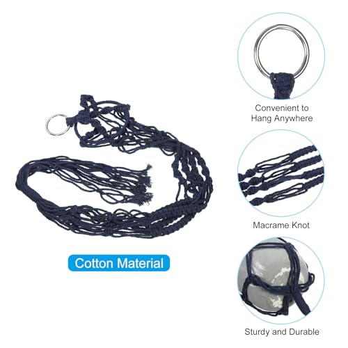 PATIKIL Macrame Hanging Planter, 35 Inch Handmade Hanging Plant Holders Flower Pot Hanger Flower Pot Hanger for Indoor Outdoor Decor, Navy Blue